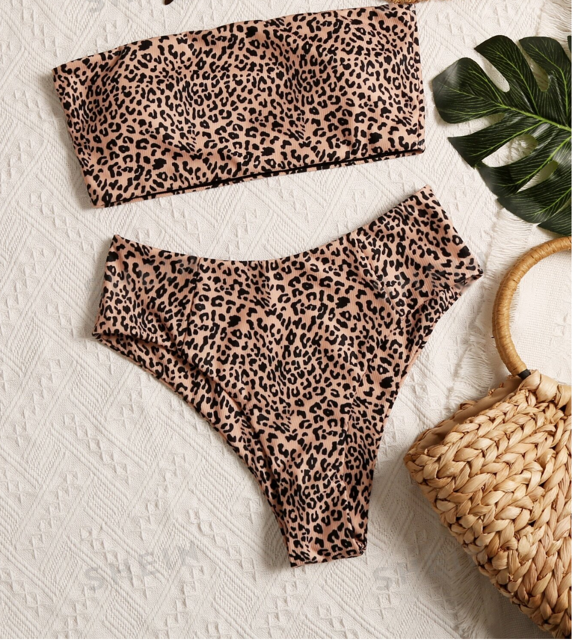1: Luipaard print Bikini Broekje Hoog Uitgesneden
