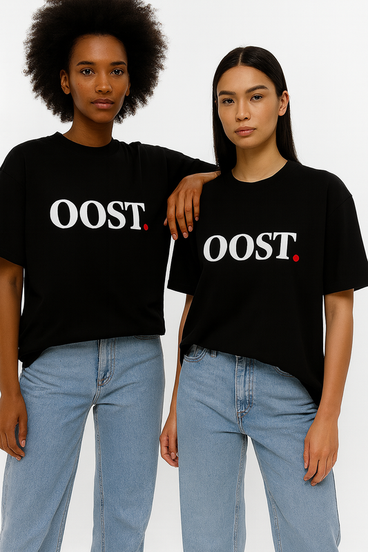 T-shirt OOST wit zwart Uniseks T-shirt