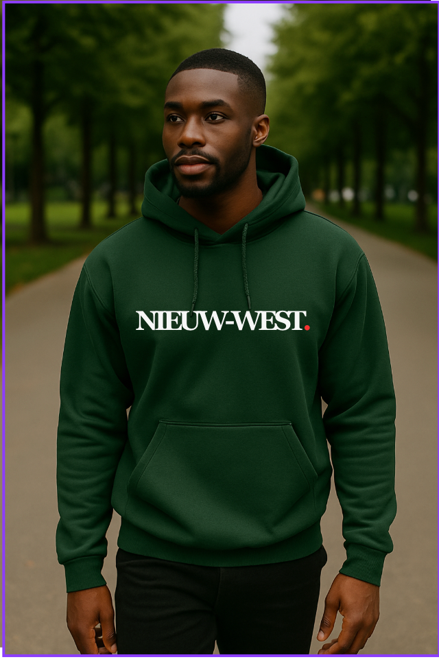 NIEUW-WEST Hoodie unisex trui Jill & Gio Amsterdam groen