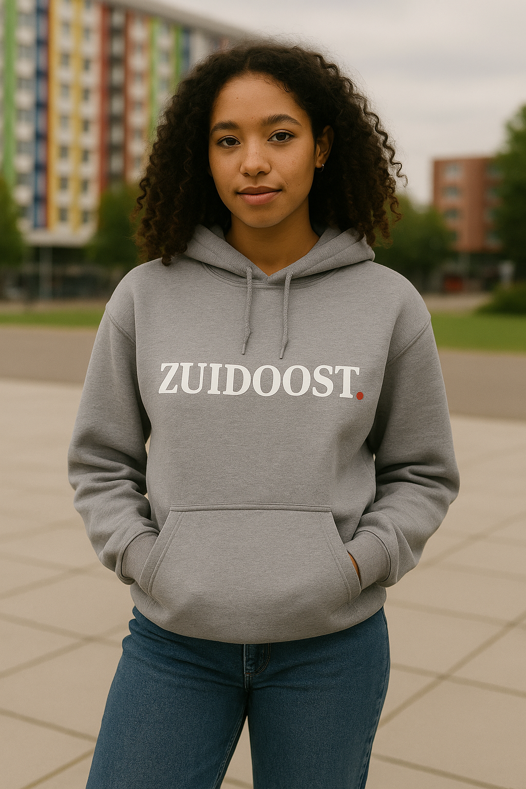 ZUIDOOST Hoodie unisex trui grijs Jill & Gio Amsterdam